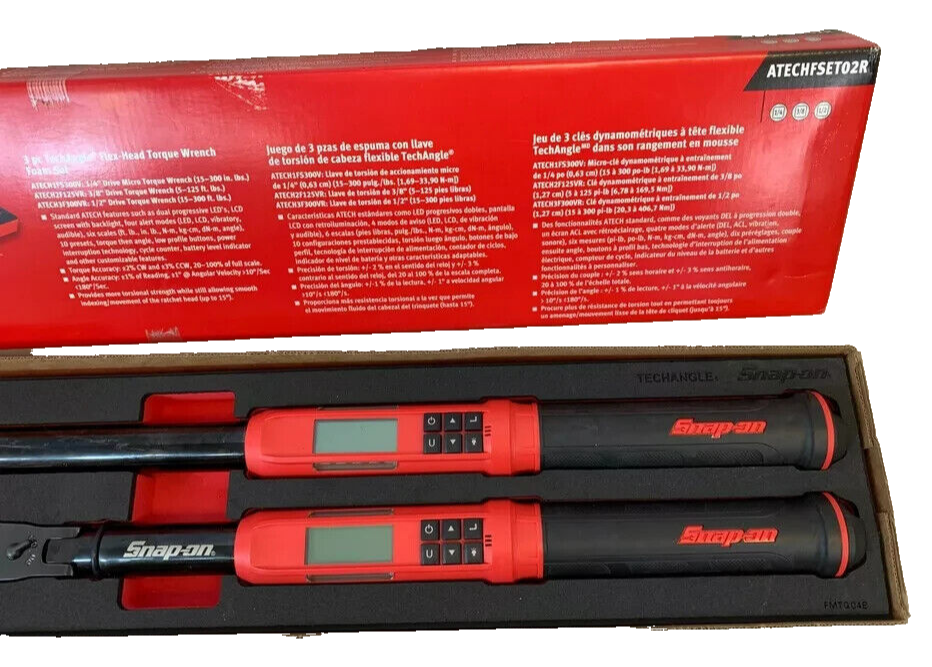 Flex on鐙 New Snap-on™ ATECHFSET02R 3-piece TechAngle Flex-Head Torque