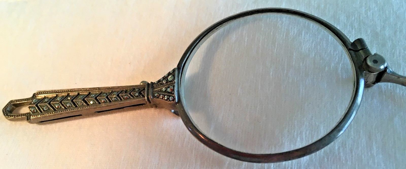 Sterling Lorgnettes Eye Glasses Marcasites Hallmarks Art Deco Great Look 20s