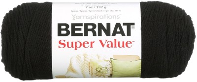 Spinrite 164053-7421 Super Value Solid Yarn-Black