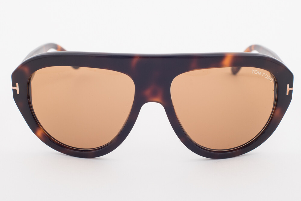 Pre-owned Tom Ford Felix Dark Havana / Brown Sunglasses Tf589 56e Felix-02 59mm