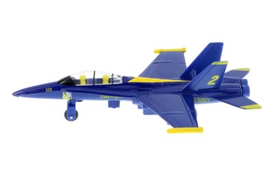 New 7'' diecast model F/A-18 Hornet US Navy Blue Angels fighter jet PULL BACK