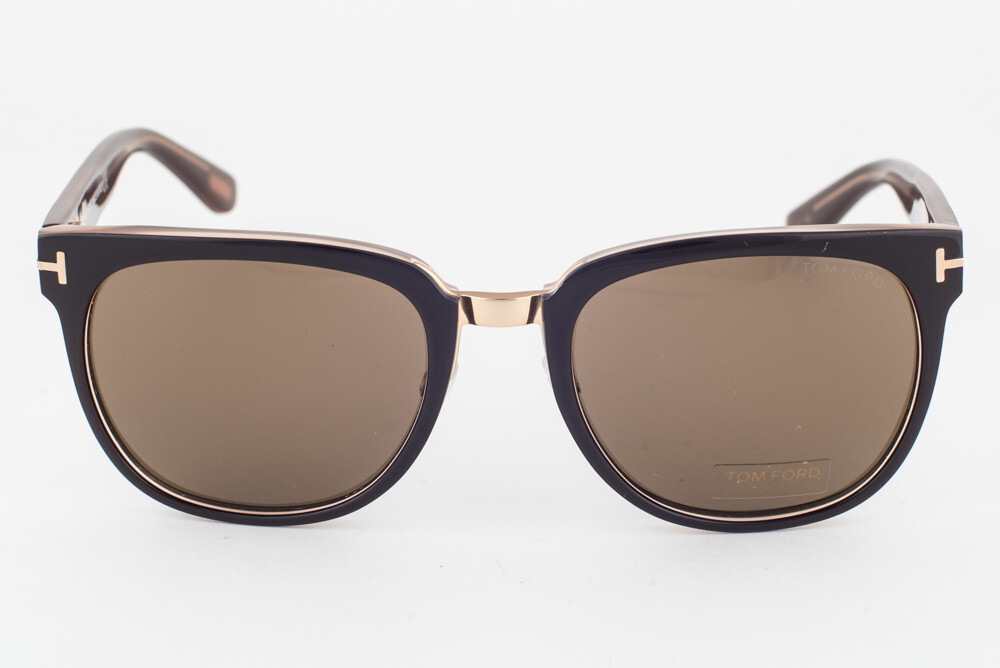 Pre-owned Tom Ford Rock Dark Brown / Brown Gradient Sunglasses Tf290 50j 55mm