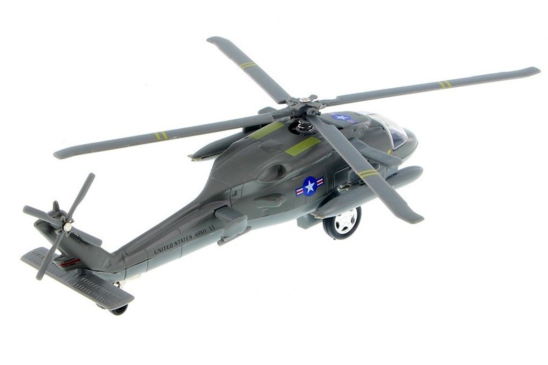 8" Black Hawk Helicopter Diecast Army Sikorsky UH-60 Military Model