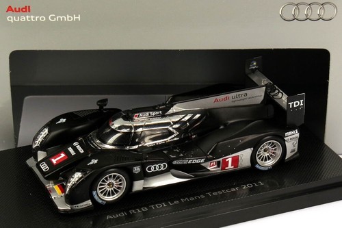 AUDI R18 3.7 V6 TDI LEMANS 2011 TEST CAR #1 MATT BLACK 1:43