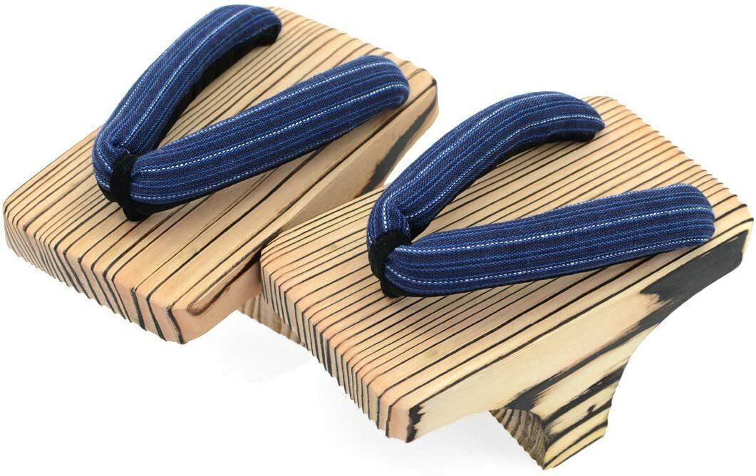 Takeshun Japanese Geta Sandals Striped Short Type Size9.8in