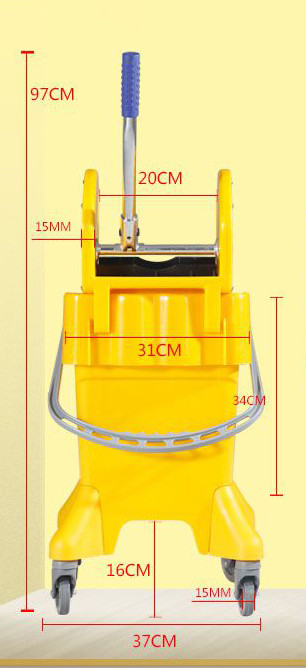 Mop Bucket with Wringer Down press 33 Quart