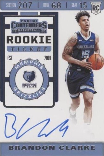 2019 Panini Contenders DP #71 - Brandon Clarke RC AUTO