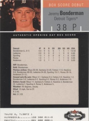 2003 Fleer Box Score - Jeremy Bonderman #108