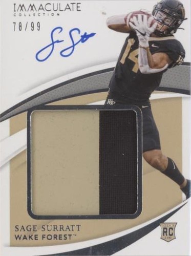 2021 Panini Immaculate Collection Collegiate Sage Surratt #PPA-SS