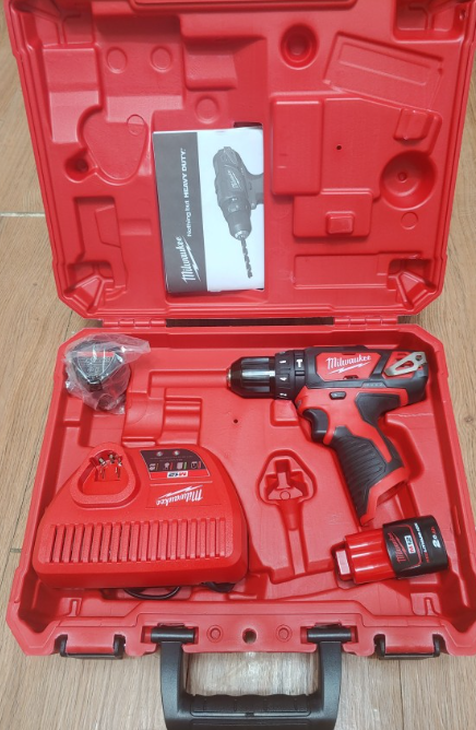 Milwaukee M12 BPD-202X Rechargeable Hammer Drill Driver 12 V 2.0 Ah Battery 2 PC