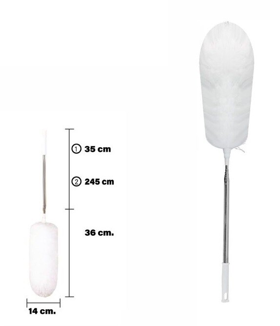 Spolverino Piumino Cattura Polvere Rotante Manico Allungabile Telescopico dfh