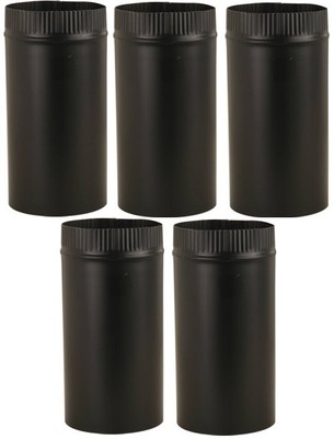 (5) ea Imperial Mfg BM0220 6'' x 48'' 24 Gauge Black Metal Stove / Chimney Pipe 