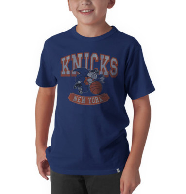 NEW 47' Brand Boys' NBA New York Knicks Bleacher Blue Flanker Tee, Sz. XL