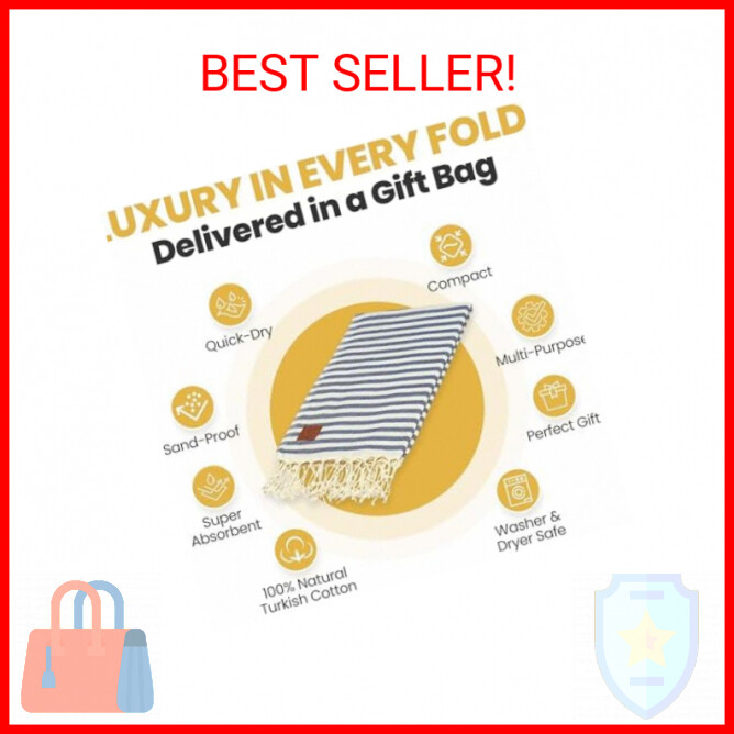 Gold CASE Turkish Beach Towel MYRA - 40x70 inches XXL Oversized Bath Towels 100%