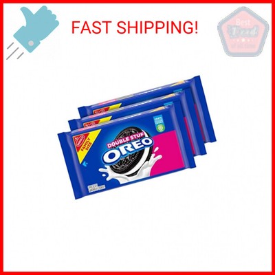 OREO Double Stuf Chocolate Sandwich Cookies, Family Size, 3 Packs