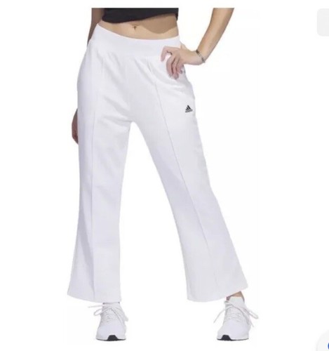 Adidas Women's Xpress Flare Wide Leg White Sweat Warm Up