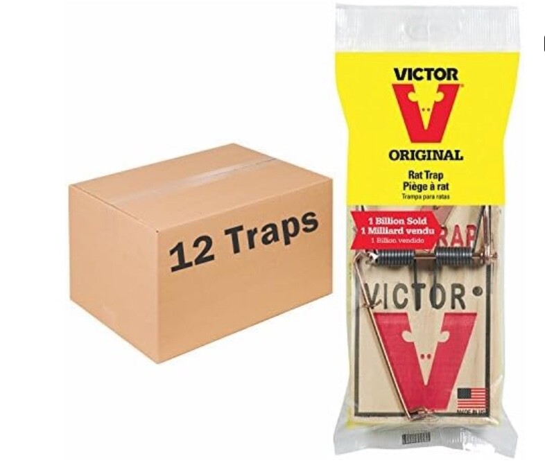 Victor M201 Metal Pedal Sustainably SourcedFSC Wood Snap Rat Trap - 24 traps