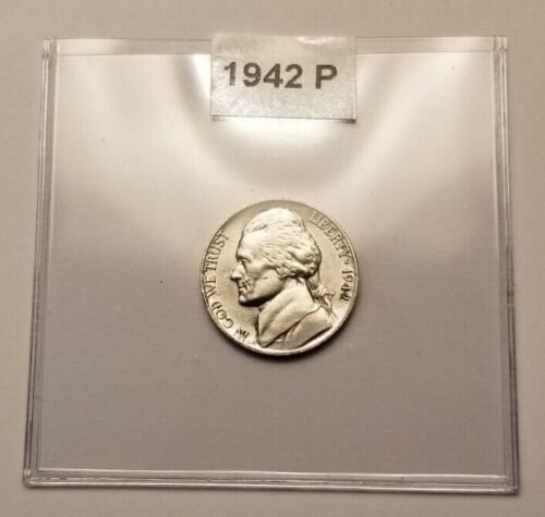 1942-P Jefferson Silver War Nickel