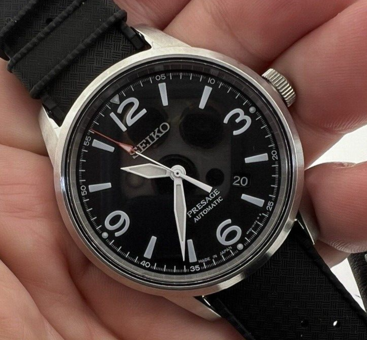 Seiko SRPB07J1 Presage Automatic Men s Black Dial Boxed Exhibition 42mm Cased