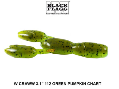 BLACK FLAGG W CRAWW WAVING CRAW 3,1"  COLORE 112 GREEN PUMPKIN CHART 5 PZ BASS