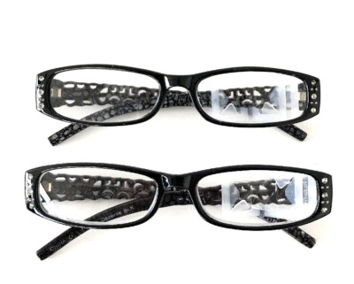 LOT OF 2 - Reading Glasses E-Z Reader Deseree Black +1.75 NEW