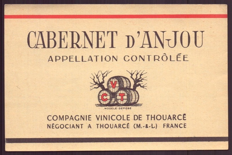 Etiquette Vin Cabernet D Anjou Compagnie Viticole De Thouarce