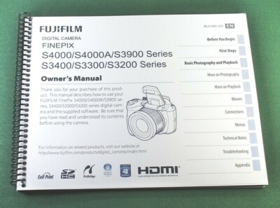 Fujifilm FinePix S4000 S3400 S3300 S3200 Owner's Manual: W/ Protective Covers!