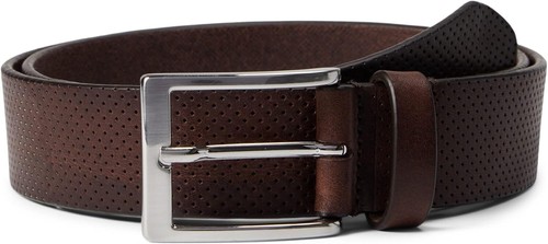 Pre-owned New York To Boot York Perf Belt In Dark Brown
