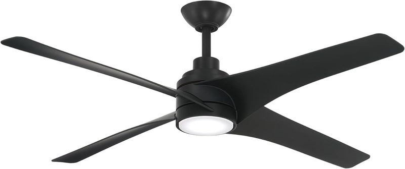 F543L-CL Swept 56 Inch Ceiling Fan with Integrated 20W LED Dimmable Light in Coal Finish