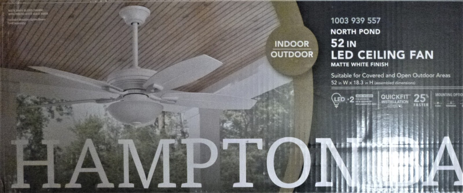 North Pond 52 in. LED Outdoor Matte White Ceiling Fan with Light North Pond 52 in. LED Outdoor Matte White Ceiling Fan with Light