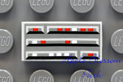 NEW Lego City Minifig COMPUTER PANEL 1x2 PRINTED TILE - Gray w/Red White & Black