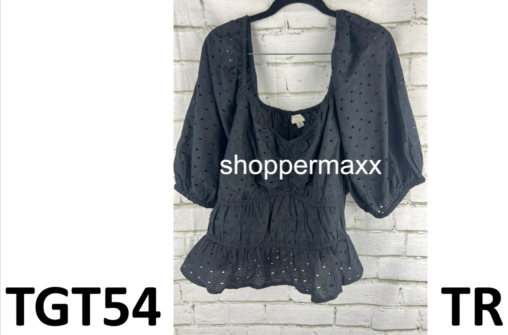 A NEW DAY WOMEN'S BLACK CROP TOP, SIZE 2X