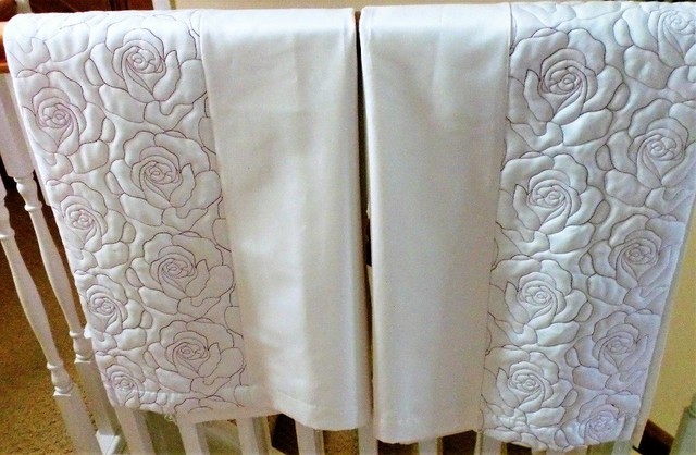 Dunelm Cream Lined Curtains With Quilted Rose Edge