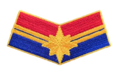 Captain Marvel Logo Embroidered 3 1/2'' Wide Iron on Patch