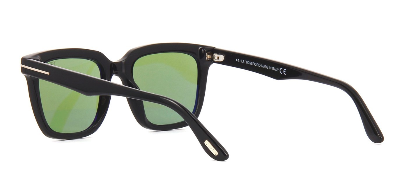 Pre-owned Tom Ford Marco-02 Ft 0646 Black/green (01n) Sunglasses