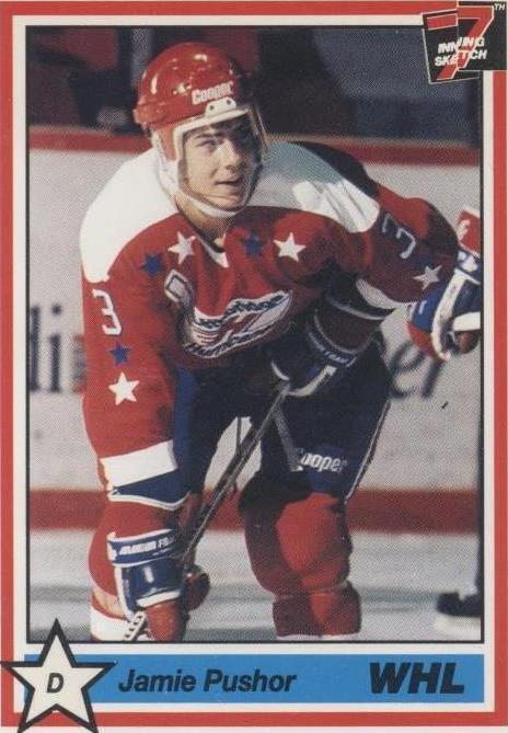 1990-91 7th Inning Sketch WHL - Jamie Pushor #128