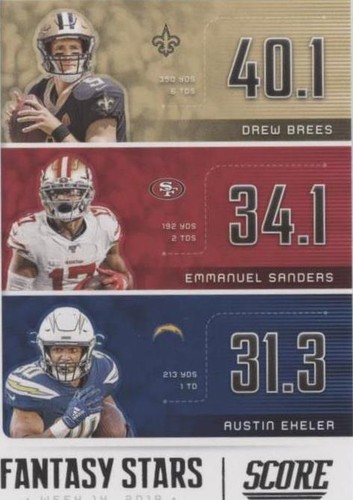 2020 Score Austin Ekeler Drew Brees Emmanuel Sanders #FS-DEA