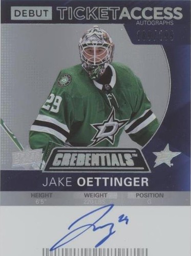 2021-22 Upper Deck Credentials - Jake Oettinger #DTAA-JO