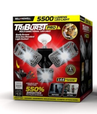 TRIBURST Pro, Bell+Howell High Intensity Lighting with 144 LED Bulb, 3 way