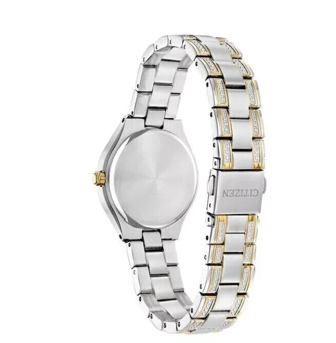 Pre-owned Citizen Fe1234-50d Silhouette Crystal Accented Mop Dial Women's Watch $475