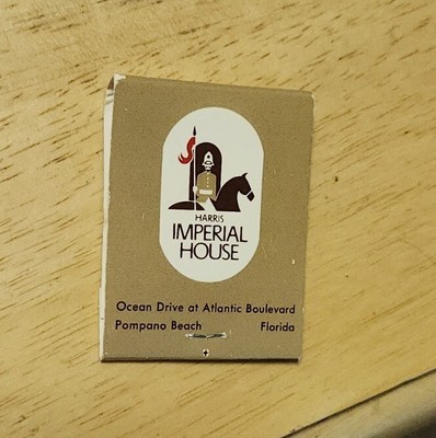 Vintage matchbook Ephemera Harris Imperial House Pompano Beach Cantonese Buffet 