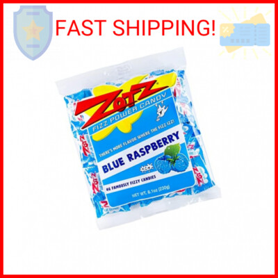 Zotz Fizz Power Candy Blue Raspberry - Fruit Flavored Hard Candy with a Fizzy