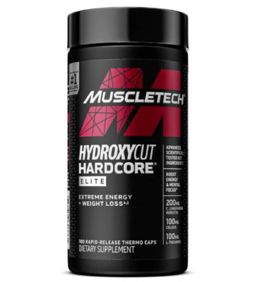 Hydroxycut Hardcore Elite - 100 Rapid-Release Thermo Caps - Energy & Focus - ...