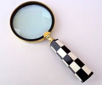 Magnifier Mother Of Pearl Antique Brass Magnifying Glass Magnifier Map Reading