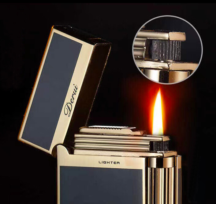 Luxus Feuerzeug Gas Fashion Gechenk Design Gold Luxury Lighter Mode MÃ¤Nner Schwa