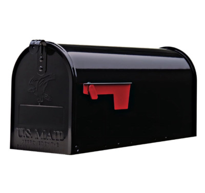 Gibraltar Mailboxes Classic Medium, Steel, Post Mount Mailbox, Black, T1S00B00