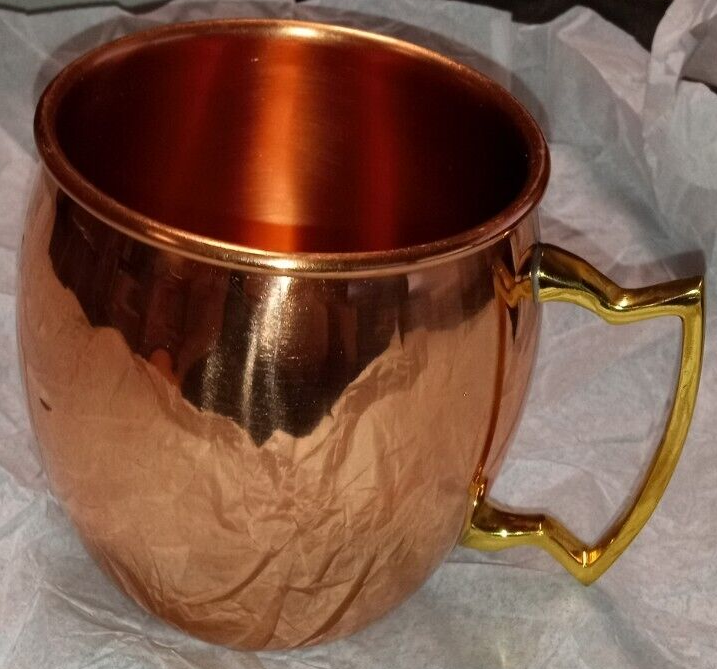 Copper Mug with Brass Handle Mule Cup 4'' Made In India.