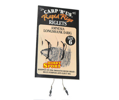 CARP' R' US AMNESIA LONGSHANK D-RIG  SIZE 6 AMI LEGATI CARPFISHING 2348