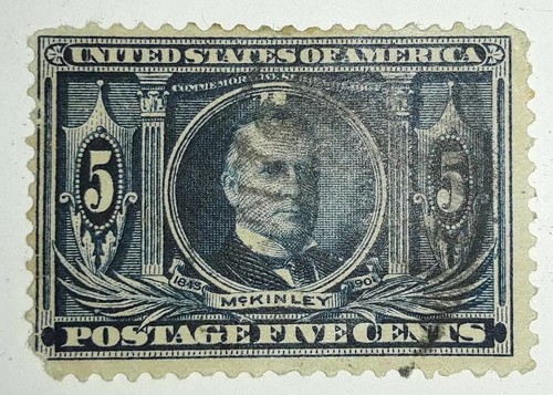 Travelstamps: 1904 US Stamps Scott #326, McKinley,  used,  hinged, ng, 5 cents