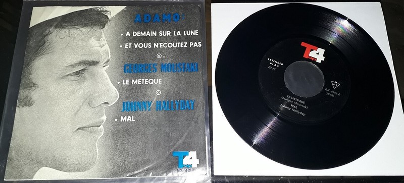 Johnny Hallyday Adamo Georges Moustaki  45 Tours Iranien Iran